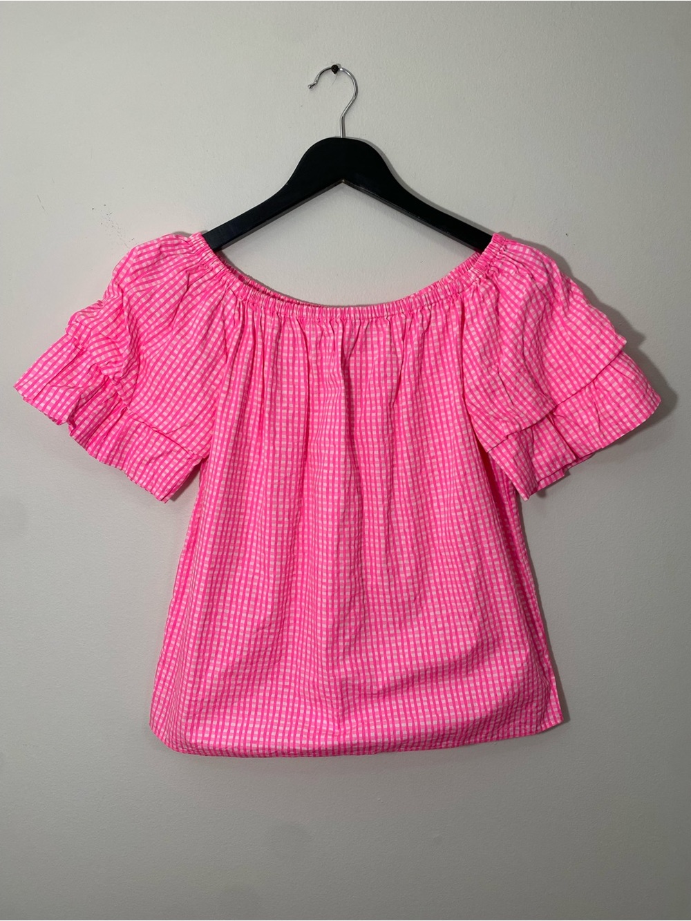 Lily Pulitzer Pink Off-Shoulder Ruffle Sleeve Top XS - Picture 1 of 7